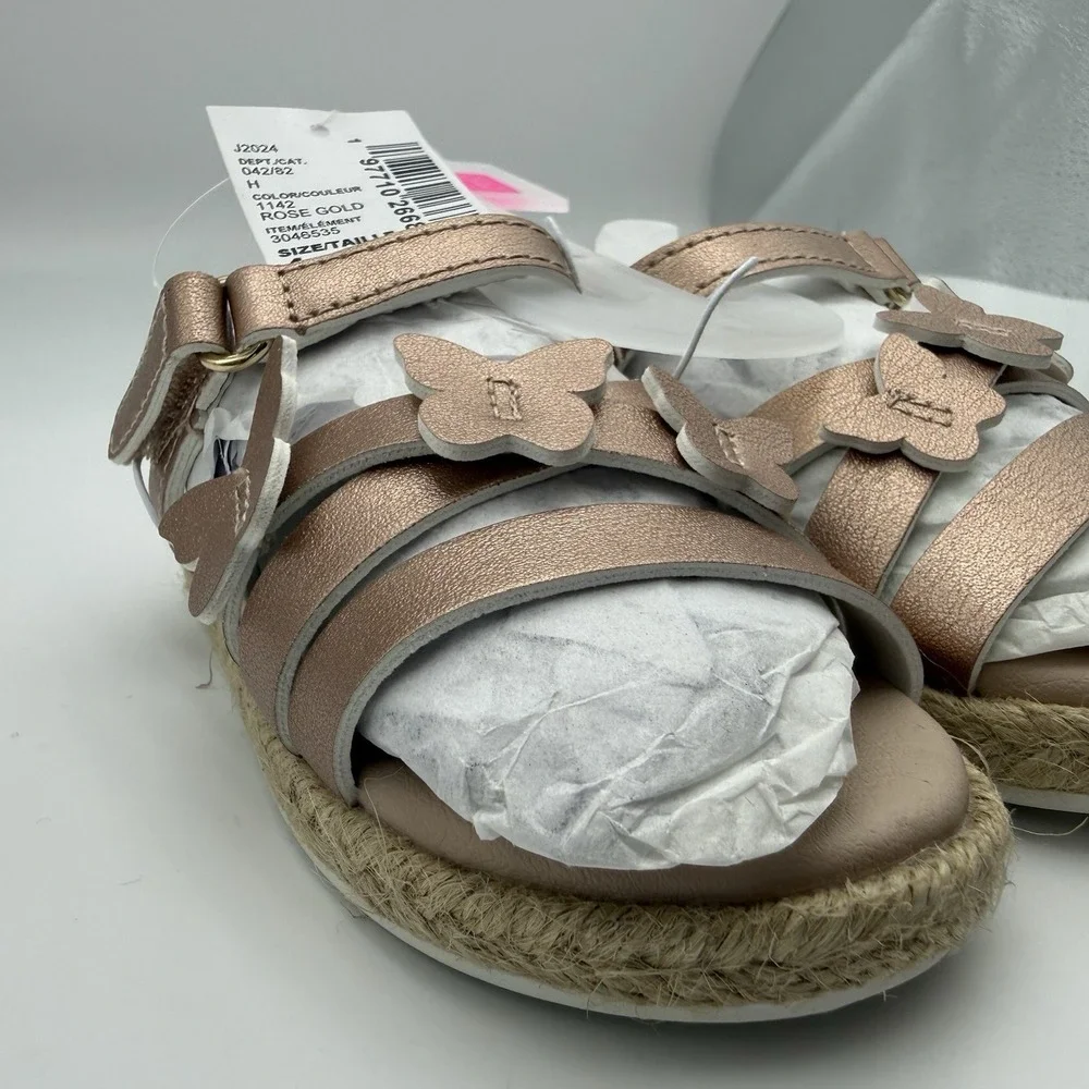 The Children's Place Toddler‎ Baby Girl Sandals Size 4 Shoes NEW Rose Gold